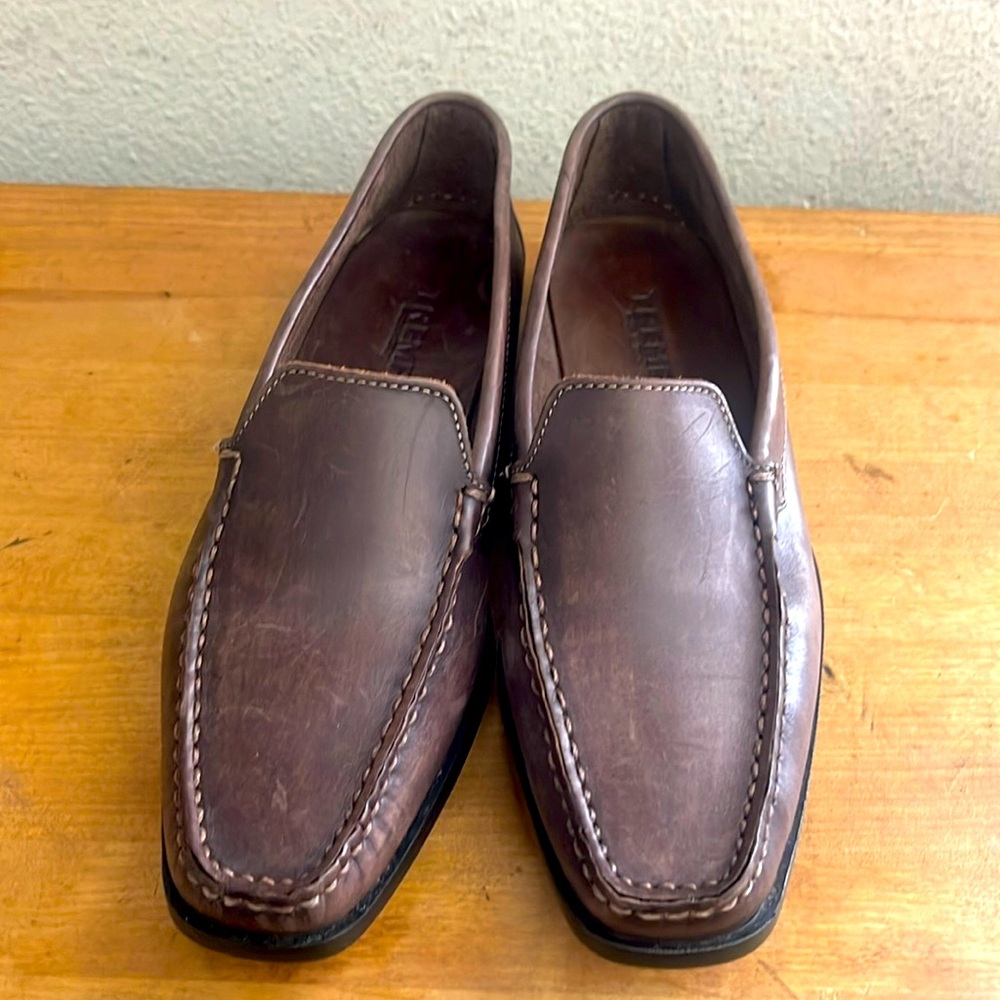 TREMP Brown Leather Slip On Closed Toe Loafer Driving Shoes ITALY Womens 37.5